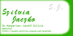 szilvia jaczko business card